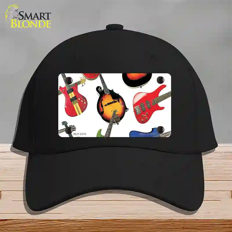 Guitars White Novelty License Plate Hat Cotton / Black