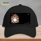 Fire Cross Offset Flat Novelty License Plate Hat Cotton / Black