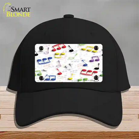 Musical Notes Multi-Color Novelty License Plate Hat Cotton / Black