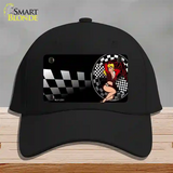 Racing Pin Up Girl Novelty License Plate Hat Cotton / Black