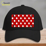 White Polka Dots Red Novelty License Plate Hat Cotton / Black