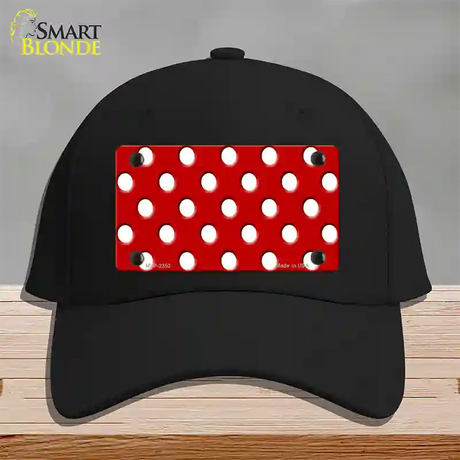 White Polka Dots Red Novelty License Plate Hat Cotton / Black