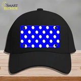 White Polka Dots Royal Blue Novelty License Plate Hat Cotton / Black