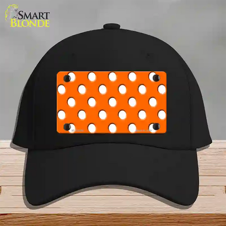 White Polka Dots Orange Novelty License Plate Hat Cotton / Black