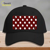 White Polka Dots Burgundy Novelty License Plate Hat Cotton / Black