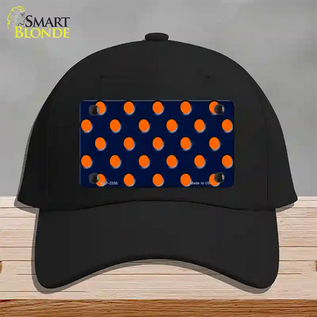 Orange Polka Dots Navy Blue Novelty License Plate Hat Cotton / Black