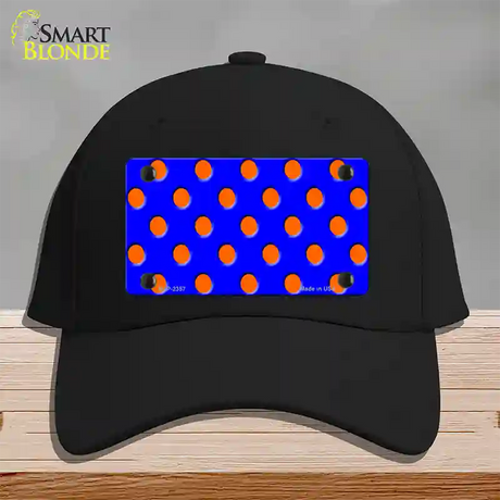 Orange Polka Dots Royal Blue Novelty License Plate Hat Cotton / Black