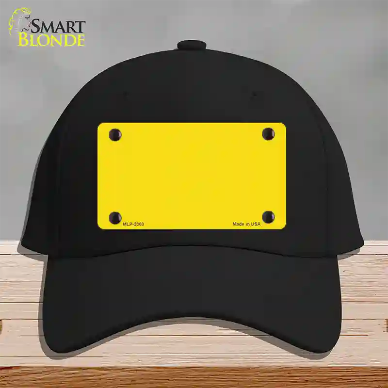 Yellow Solid Novelty License Plate Hat Cotton / Black