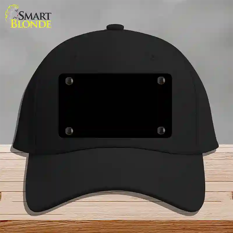 Black Solid Novelty License Plate Hat Cotton / Black