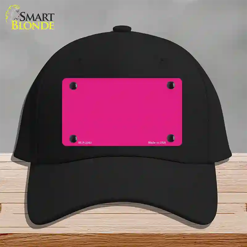 Pink Solid Novelty License Plate Hat Cotton / Black