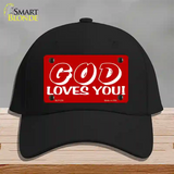 God Loves You Novelty License Plate Hat Cotton / Black