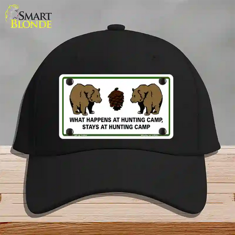 What Happens At Camp Novelty License Plate Hat Cotton / Black