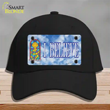 I Believe Novelty License Plate Hat Cotton / Black