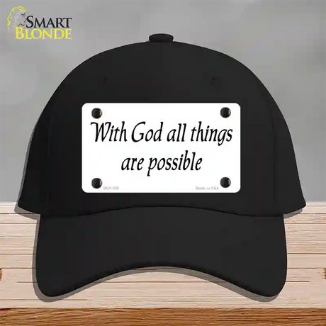 All Things Possible Novelty License Plate Hat Cotton / Black