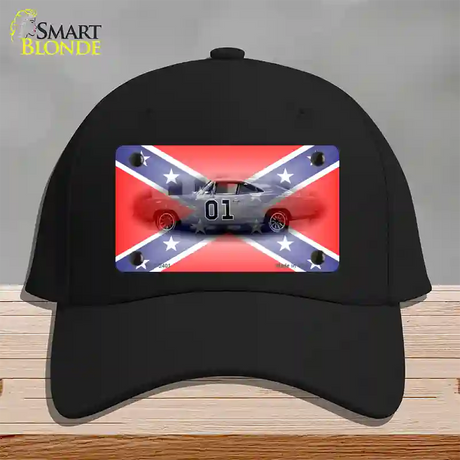 Confederate Flag Charger Novelty License Plate Hat Cotton / Black