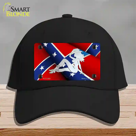 Rebel Flag Mudflap Cowgirl Novelty License Plate Hat Cotton / Black