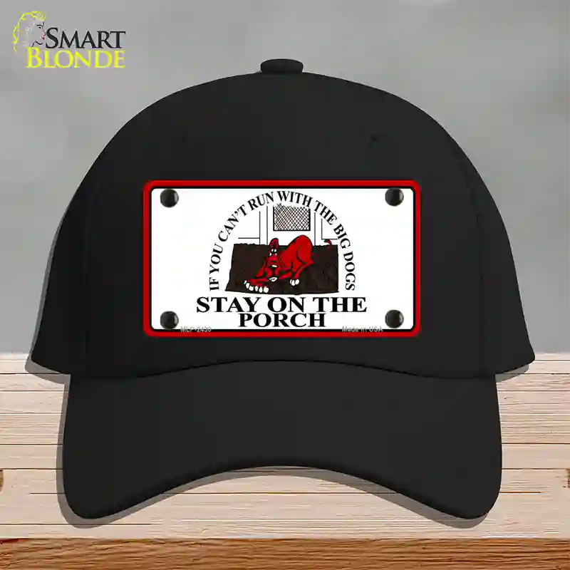 Cant Run With The Big Dogs Novelty License Plate Hat Cotton / Black