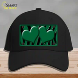 Green Black Zebra Green Centered Hearts Novelty License Plate Hat Cotton / Black