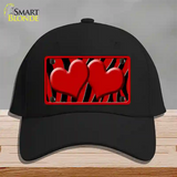 Red Black Zebra Red Centered Hearts Novelty License Plate Hat Cotton / Black