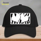 White Black Zebra Red Centered Hearts Novelty License Plate Hat Cotton / Black