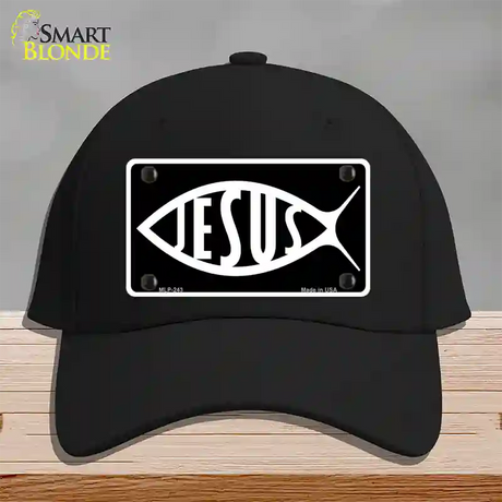 Jesus Fish Novelty License Plate Hat Cotton / Black