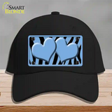 Light Blue Black Zebra Light Blue Centered Hearts Novelty License Plate Hat Cotton / Black