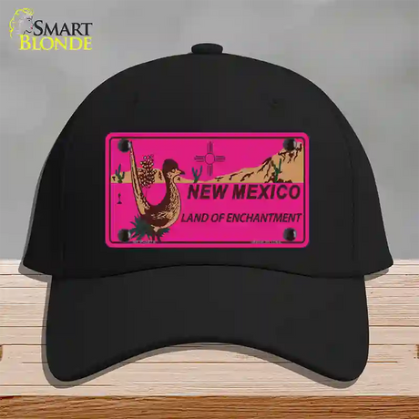 Roadrunner Pink New Mexico Novelty License Plate Hat Cotton / Black