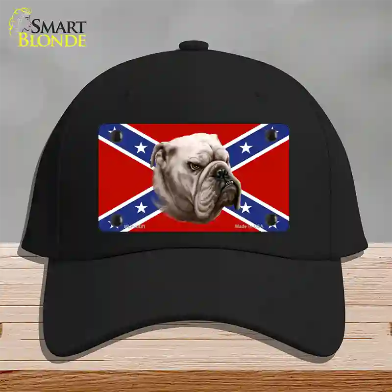 Confederate Flag Bulldog Novelty License Plate Hat Cotton / Black