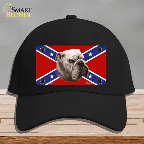 Confederate Flag Bulldog Novelty License Plate Hat Cotton / Black