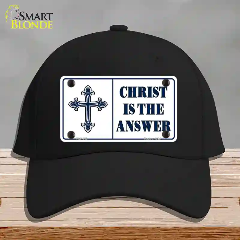 Christ Is The Answer Novelty License Plate Hat Cotton / Black