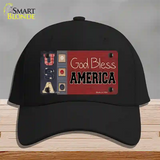 God Bless America Quilt Novelty License Plate Hat Cotton / Black