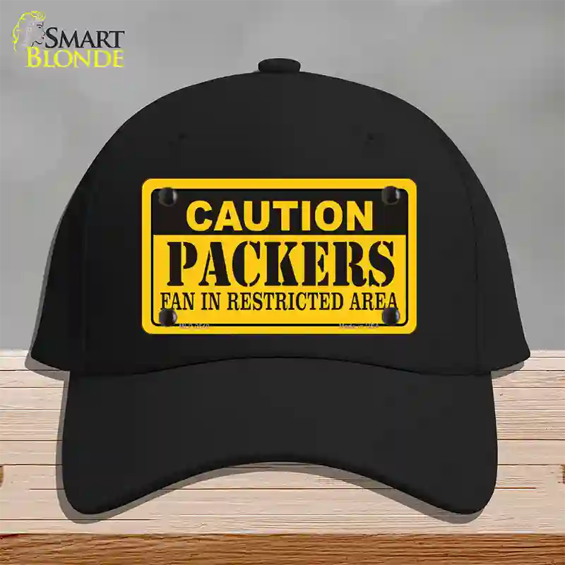 Caution Packers Novelty License Plate Hat Cotton / Black