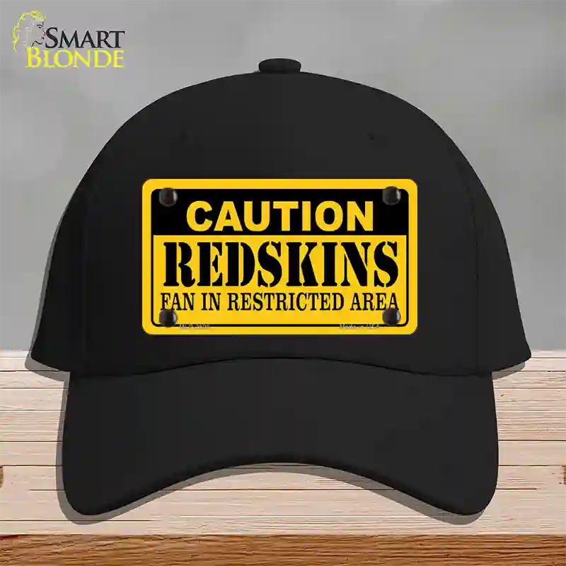 Caution Redskins Novelty License Plate Hat Cotton / Black