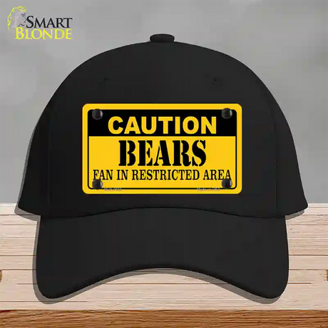 Caution Bears Novelty License Plate Hat Cotton / Black