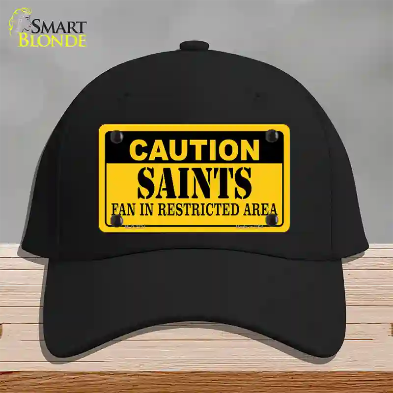 Caution Saints Novelty License Plate Hat Cotton / Black