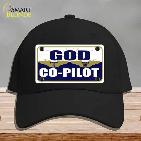 God Is My Co-Pilot Novelty License Plate Hat Cotton / Black