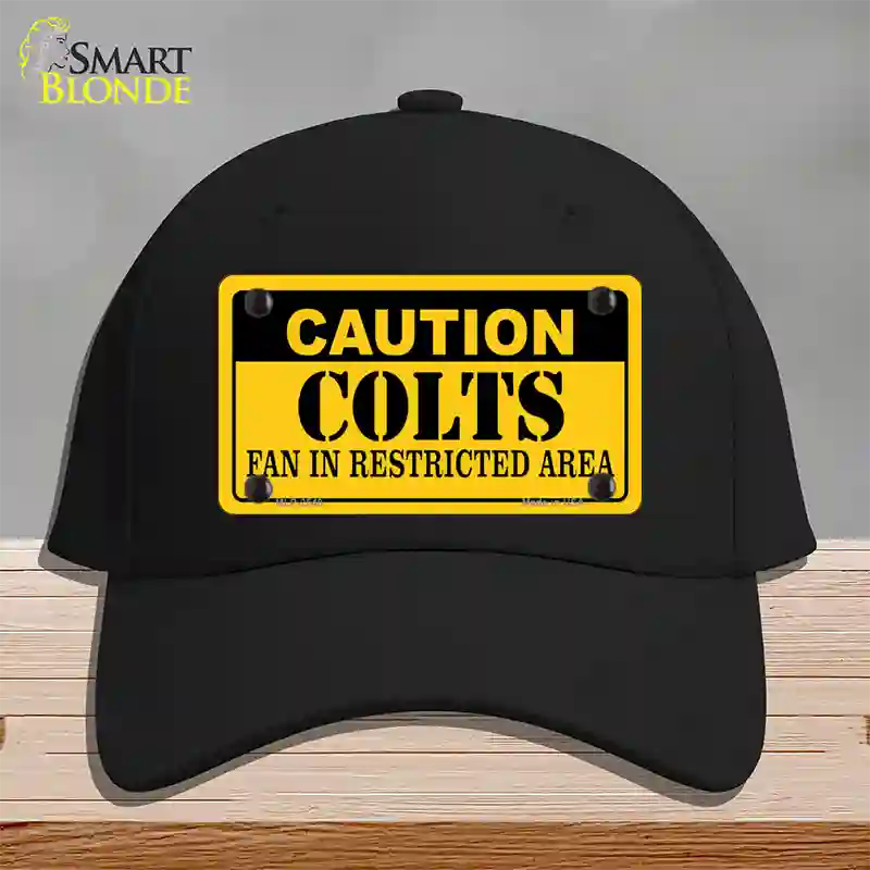 Caution Colts Novelty License Plate Hat Cotton / Black