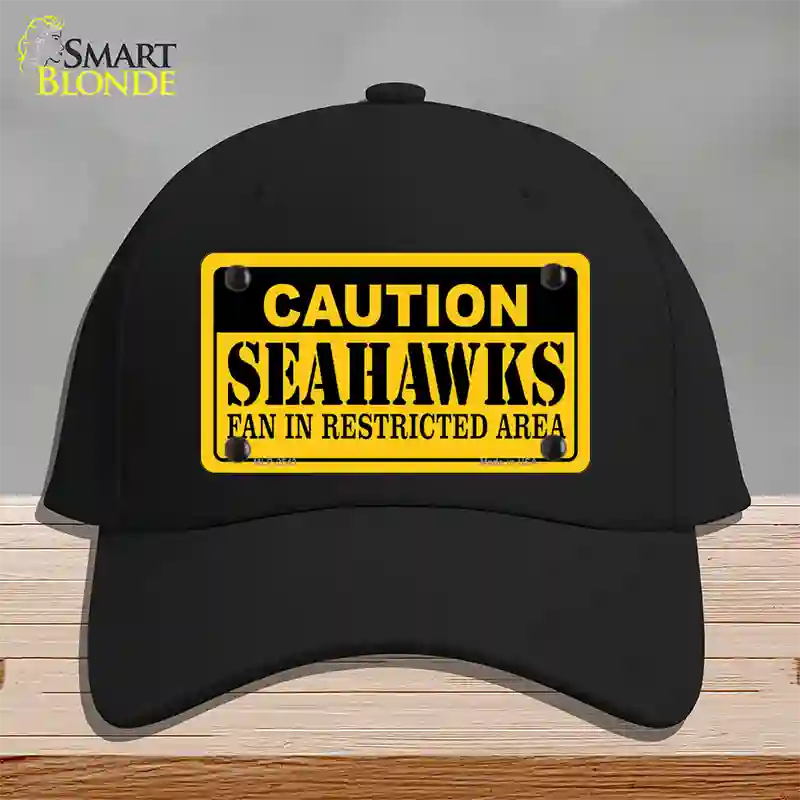 Caution Seahawks Novelty License Plate Hat Cotton / Black