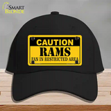 Caution Rams Novelty License Plate Hat Cotton / Black