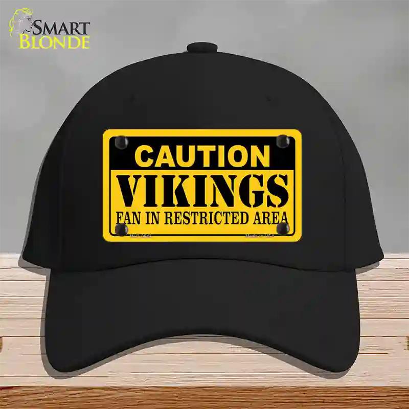 Caution Vikings Novelty License Plate Hat Cotton / Black