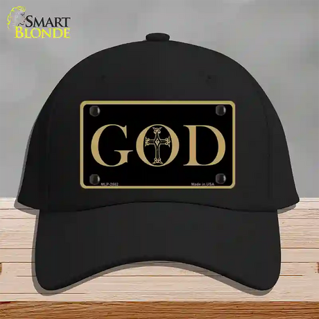 God Novelty License Plate Hat Cotton / Black