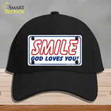 Smile God Loves You Novelty License Plate Hat Cotton / Black