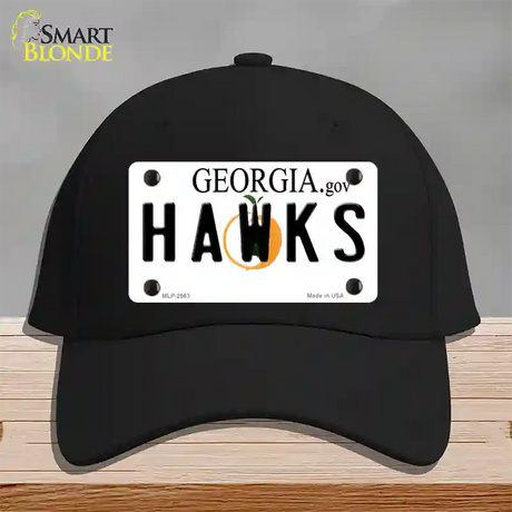 Hawks Georgia State Novelty License Plate Hat Cotton / Black