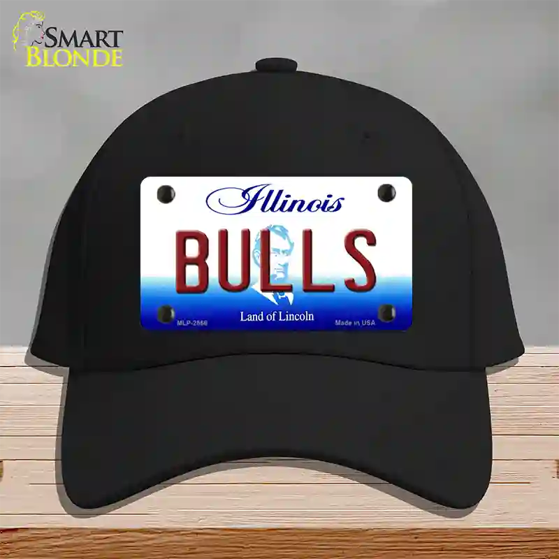 Bulls Illinois State Novelty License Plate Hat Cotton / Black