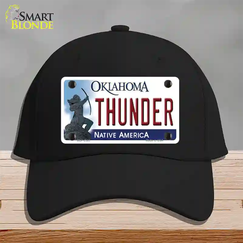 Thunder Oklahoma State Novelty License Plate Hat Cotton / Black