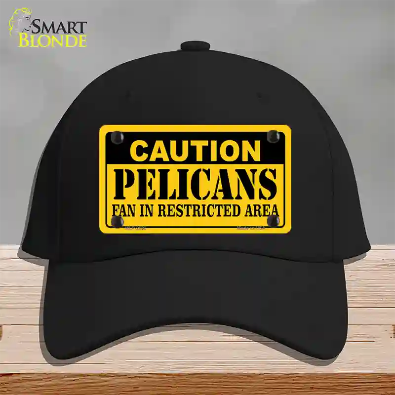 Caution Pelicans Fan Novelty License Plate Hat Cotton / Black