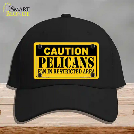 Caution Pelicans Fan Novelty License Plate Hat Cotton / Black