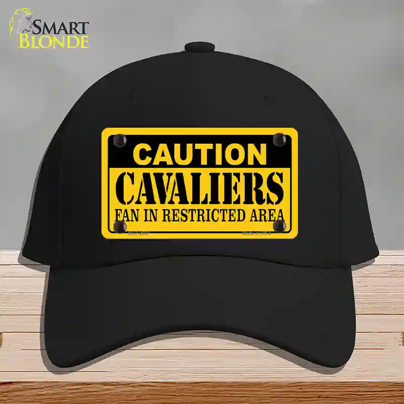 Caution Cavaliers Fan Novelty License Plate Hat Cotton / Black