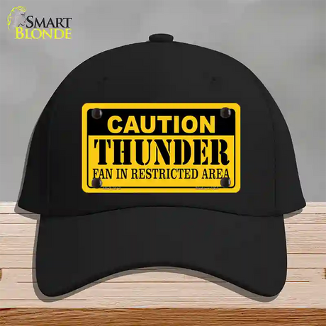 Caution Thunder Fan Novelty License Plate Hat Cotton / Black