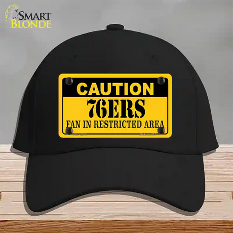 Caution 76ers Fan Novelty License Plate Hat Cotton / Black